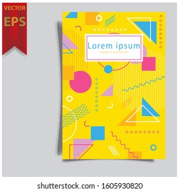 Cover design template for annual report. Abstract modern vector illustration. Cover presentation on a4. Abstract presentation templates. Flyer text font. Ad flyer text. White a4 brochure cover design