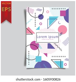 Cover design template for annual report. Abstract modern vector illustration. Cover presentation on a4. Abstract presentation templates. Flyer text font. Ad flyer text. White a4 brochure cover design