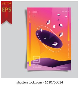 Cover design template for annual report. Abstract modern vector illustration. Cover presentation on a4. Abstract presentation templates. Flyer text font. Ad flyer text. White a4 brochure cover design