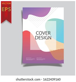 Cover design template for annual report. Abstract modern vector illustration. Cover presentation on a4. Abstract presentation templates. Flyer text font. Ad flyer text. White a4 brochure cover design