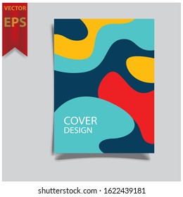 Cover design template for annual report. Abstract modern vector illustration. Cover presentation on a4. Abstract presentation templates. Flyer text font. Ad flyer text. White a4 brochure cover design