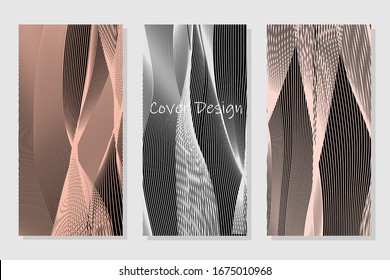 Cover design template for annual report.  Simple design futuristic concept. Eps10 vector. Cool halftone gradient cover page templates vector set. Business graphic design.