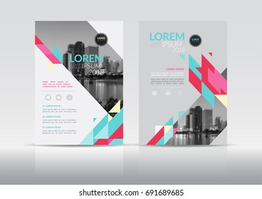 Cover Design template, annual report cover, flyer, presentation, brochure. Front page design layout template with bleed in A4 size. Multicolors with Abstract background templates.
