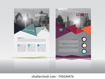 
Cover Design template, annual report cover, flyer, presentation, brochure. Front page design layout template with bleed in A4 size. Multi colors with abstract background templates.
