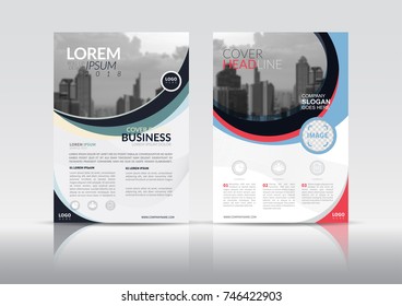 Cover Design template, annual report cover, flyer, presentation, brochure. Front page design layout template with bleed in A4 size. Multi colors with abstract background templates.