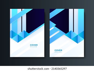 Cover design template background vector with abstract geometrics shapes element decoration. Brochure template flyer background for business design