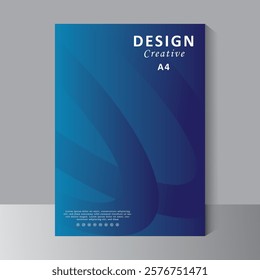 Cover design template with blue colour, A4 size template can use for Cover design, Annual report, brochure, company Profile Cover, Booklet and Catalog Cover. Vector eps 10