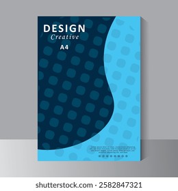 Cover design template with blue colour, A4 size template can use for business brochure design, Annual report, company Profile Cover, Booklet and Catalog Cover. Vector eps 10