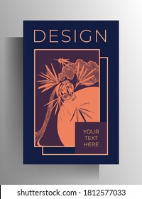 Cover design template for book, brochure, booklet, catalog, poster. Hand drawn color vector illustration.