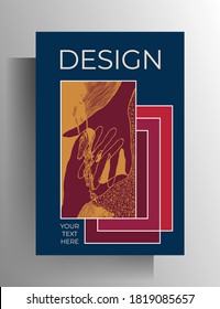 Plantilla de diseño de portada para libro, folleto, folleto, catálogo, cartel. Ilustración vectorial de color dibujada a mano.