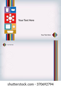 Cover design template for booklet and flyer design with furniture flat icons for interior design. Eps10 vector illustration