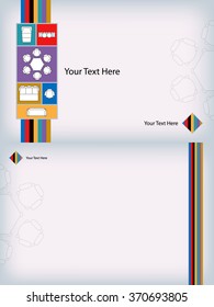 Cover design template for booklet and flyer design with furniture flat icons for interior design. Eps10 vector illustration