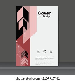 Cover design template with business arrow growth concept background for annual report, book, brochure or poster.
