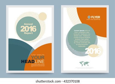 Cover design template Circle style with lines. Vector illustration. Use for annual report brochure flyer, Leaflet presentation background, Front and back layout in A4 size