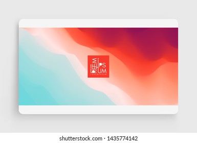 Cover design template with color gradients. Abstract background. Modern pattern. 3d vector Illustration for advertising, marketing, presentation.