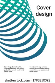 Diseño de portada. Plantilla de diseño. Fondos creativos con líneas de onda de gradiente abstracto para crear pancartas, afiches de moda