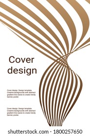 Diseño de portada. Plantilla de diseño. Fondos creativos con líneas de onda de gradiente abstracto para crear pancartas, afiches de moda