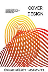Diseño de portada. Plantilla de diseño. Fondos creativos con líneas de onda de gradiente abstracto para crear pancartas, afiches de moda