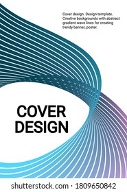 Diseño de portada. Plantilla de diseño. Fondos creativos con líneas de onda de gradiente abstracto para crear pancartas, afiches de moda