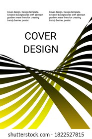 Diseño de portada. Plantilla de diseño. Fondos creativos con líneas de onda de gradiente abstracto para crear pancartas, afiches de moda