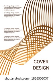 Diseño de portada. Plantilla de diseño. Fondos creativos con líneas de onda de gradiente abstracto para crear pancartas, afiches de moda