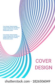 Cover design. Design template. Creative backgrounds with abstract gradient wave lines for creating trendy banner, poster