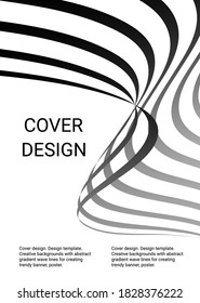 Diseño de portada. Plantilla de diseño. Fondos creativos con líneas de onda de gradiente abstracto para crear pancartas, afiches de moda