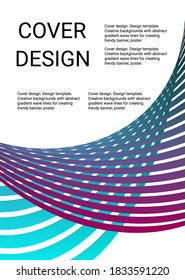 Diseño de portada. Plantilla de diseño. Fondos creativos con líneas de onda de gradiente abstracto para crear pancartas, afiches de moda
