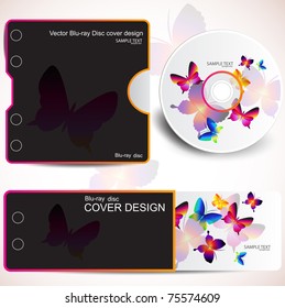 Plantilla de diseño de portada de disco y tarjeta de visita. Diseño de mariposa