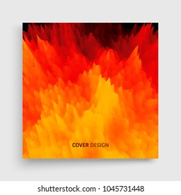 Cover design template. Flame fire background for design and presentation. Vector illustration.