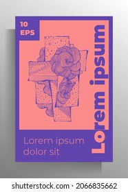 Cover design template for flyer, banner, brochure, catalog, book, magazine. Vector color illustration.