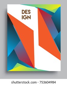 Cover design template with geometric object, arrangement of abstract lines and style graphic geometric elements. Applicable for placards, brochures, posters, covers and banners. Vector Design