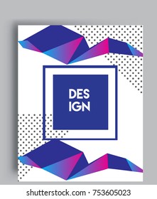 Cover design template with geometric object, arrangement of abstract lines and style graphic geometric elements. Applicable for placards, brochures, posters, covers and banners. Vector Design