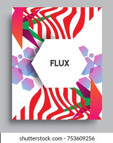 Cover design template with geometric object, arrangement of abstract lines and style graphic geometric elements. Applicable for placards, brochures, posters, covers and banners. Vector Design