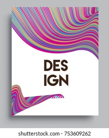 Cover design template with geometric object, arrangement of abstract lines and style graphic geometric elements. Applicable for placards, brochures, posters, covers and banners. Vector Design