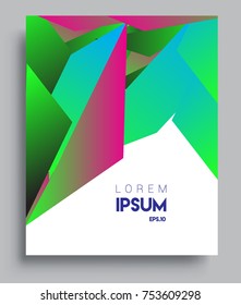Cover design template with geometric object, arrangement of abstract lines and style graphic geometric elements. Applicable for placards, brochures, posters, covers and banners. Vector Design