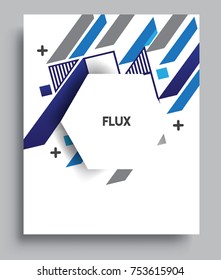 Cover design template with geometric object, arrangement of abstract lines and style graphic geometric elements. Applicable for placards, brochures, posters, covers and banners. Vector Design