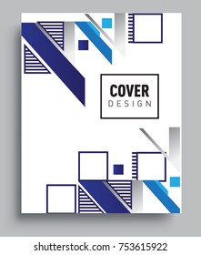 Cover design template with geometric object, arrangement of abstract lines and style graphic geometric elements. Applicable for placards, brochures, posters, covers and banners. Vector Design