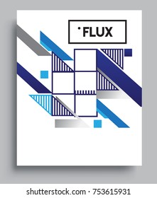 Cover design template with geometric object, arrangement of abstract lines and style graphic geometric elements. Applicable for placards, brochures, posters, covers and banners. Vector Design