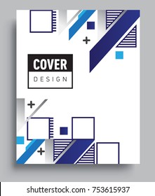 Cover design template with geometric object, arrangement of abstract lines and style graphic geometric elements. Applicable for placards, brochures, posters, covers and banners. Vector Design