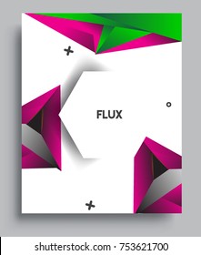 Cover design template with geometric object, arrangement of abstract lines and style graphic geometric elements. Applicable for placards, brochures, posters, covers and banners. Vector Design