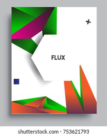Cover design template with geometric object, arrangement of abstract lines and style graphic geometric elements. Applicable for placards, brochures, posters, covers and banners. Vector Design