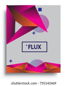 Cover design template with geometric object, arrangement of abstract lines and style graphic geometric elements. Applicable for placards, brochures, posters, covers and banners. Vector Design