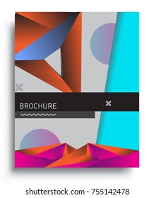 Cover design template with geometric object, arrangement of abstract lines and style graphic geometric elements. Applicable for placards, brochures, posters, covers and banners. Vector Design