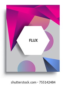 Cover design template with geometric object, arrangement of abstract lines and style graphic geometric elements. Applicable for placards, brochures, posters, covers and banners. Vector Design