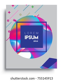 Cover design template with geometric object, arrangement of abstract lines and style graphic geometric elements. Applicable for placards, brochures, posters, covers and banners. Vector Design