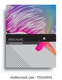 Cover design template with geometric object, arrangement of abstract lines and style graphic geometric elements. Applicable for placards, brochures, posters, covers and banners. Vector Design