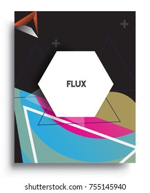 Cover design template with geometric object, arrangement of abstract lines and style graphic geometric elements. Applicable for placards, brochures, posters, covers and banners. Vector Design