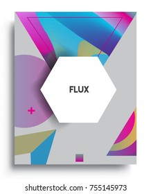 Cover design template with geometric object, arrangement of abstract lines and style graphic geometric elements. Applicable for placards, brochures, posters, covers and banners. Vector Design