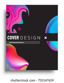 Cover design template with geometric object, arrangement of abstract lines and style graphic geometric elements. Applicable for placards, brochures, posters, covers and banners. Vector Design